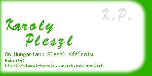 karoly pleszl business card